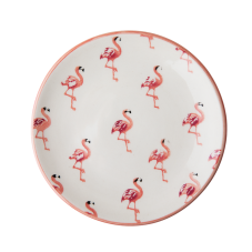 Ceramic Lunch Plate Flamingo Print By Rice DK